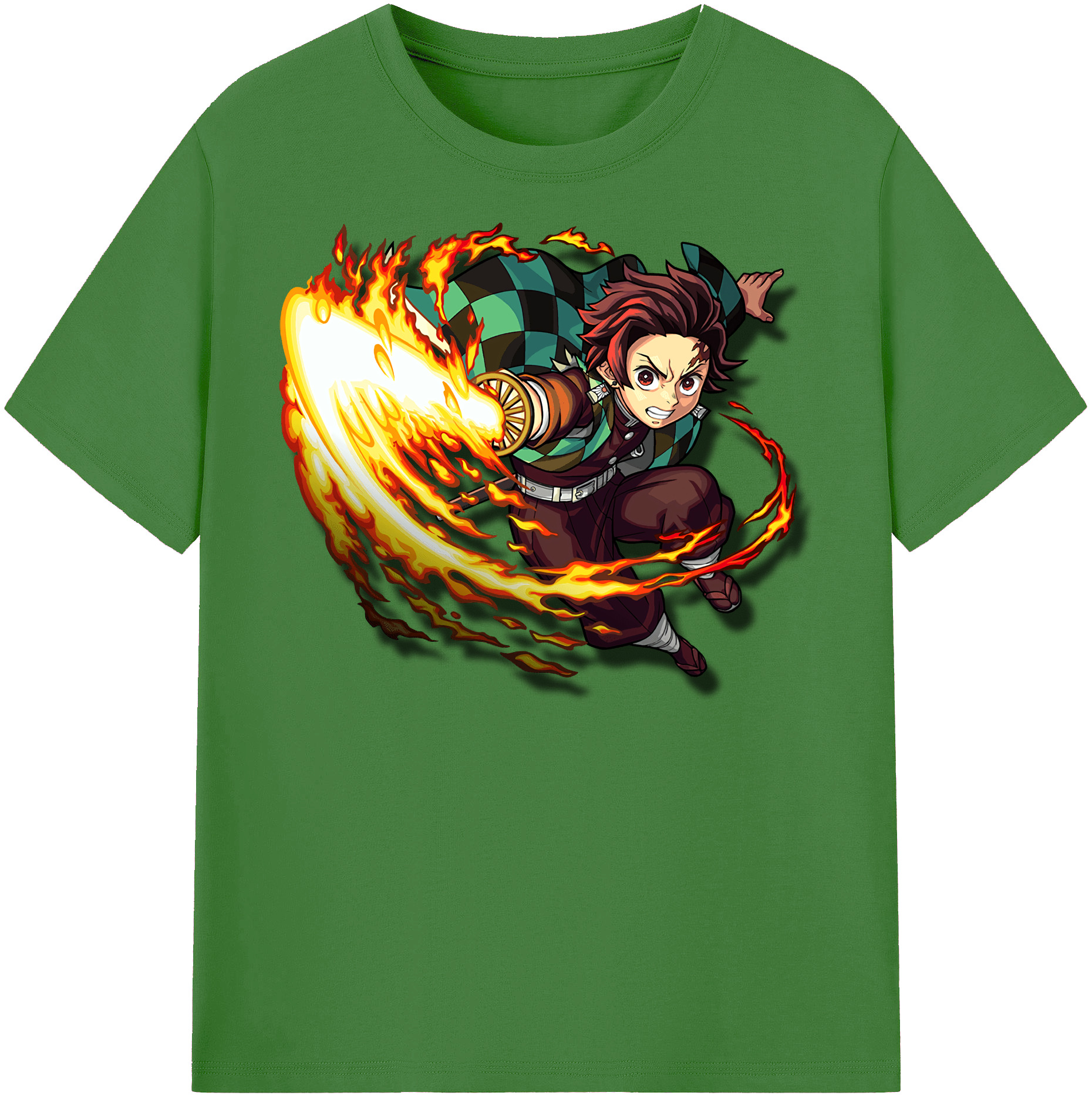 （画像用） 鬼滅の刃 竈門 炭治郎／かまど たんじろう Kamado Tanjirou レディースカジュアルプリントTシャツ（綿100％）